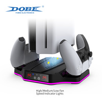 DOBE Wholesale TP5-3583 Station de charge avec ventilateur de refroidissement RGB pour PS5, accessoires de jeu, support de charge pour PS5 Slim/Pro