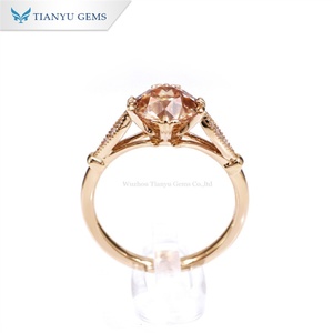 Tianyu แหวนทอง14K ประดับเพชรโมอิสสำหรับผู้หญิงแหวนทองประดับเพชรแบบปรับแต่งได้ - Product Image 2