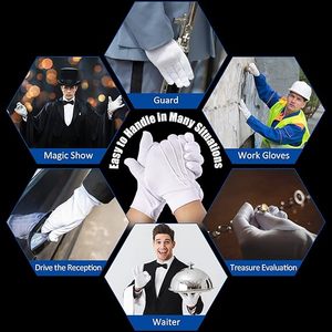 Guanti <span class=keywords><strong>da</strong></span> Moto Professionali in Cotone con Puntini in PVC, Guanti <span class=keywords><strong>da</strong></span> Lavoro Bianchi in Cotone, Produzione OEM e Vendita all'Ingrosso - Product Image 5