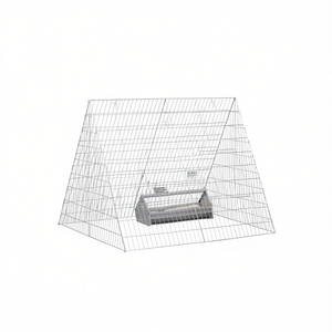 Cage à poulets en acier galvanisé argenté 43,31 x 39,37 x 33,46 pouces, élevée rigidité, pour l'élevage de volailles - Product Image 1