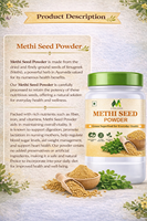 Poudre de Methi Premium (Poudre de Fenugrec) |   Complément alimentaire à base de plantes naturelles |   Poudre de graines de fenugrec pure 200g
