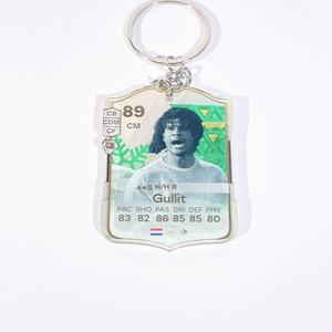 Llavero de acrílico con tarjeta de estrella del fútbol, llavero personalizado con estadísticas del jugador, regalo transparente de acrílico para aficionados al fútbol, colgante para coche o bolso. - Product Image 6