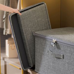 Large Capacity Lockable Storage Box Fabric Clothes Organizer for Home <b>Wardrobe</b> Quilt Blanket & Clothing Box Organizer - Product Image 4