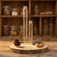 Contenants de stockage en verre pour tubes à essai, bouteilles à épices vides, pots en verre avec couvercle en aluminium