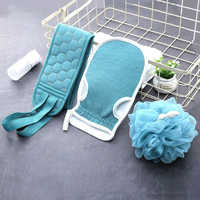 Vente en Gros Usine Ensemble de 3 Pièces Serviettes de Bain Nettoyantes pour la Peau, Boule de Douche Douce et Gants Exfoliants pour le Corps