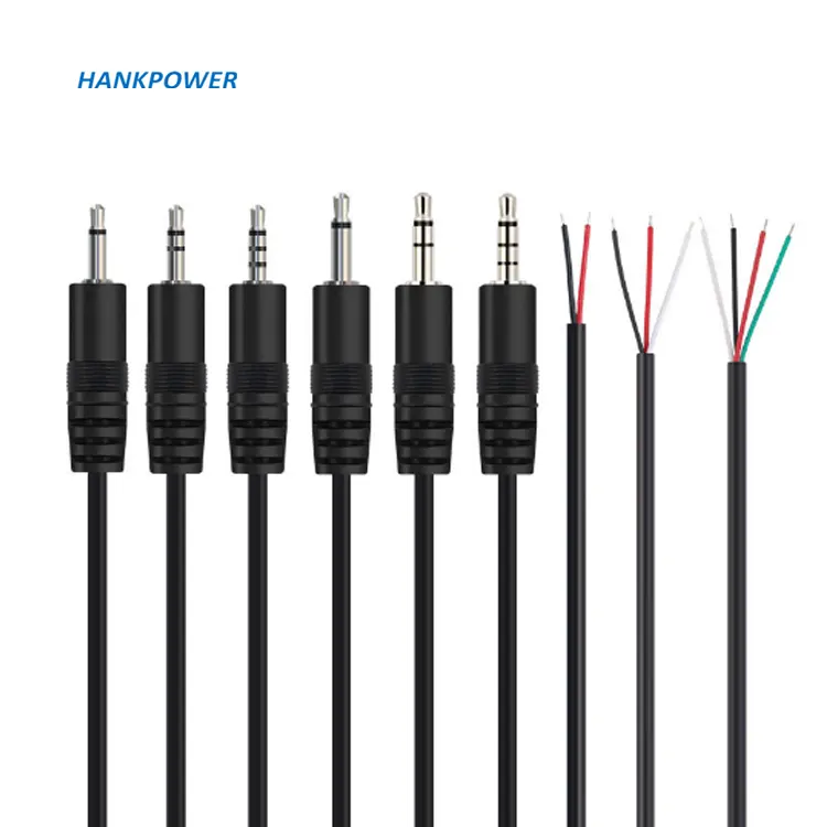 Customize 2.5/3.5mm AUX mono cable Section 3/Section 4 male/female 3 cores /4 cores audio cables