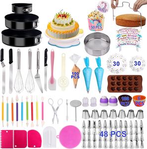 Ensemble de cuisson avec moules à gâteaux à ressort, Kit de fournitures de décoration de gâteaux, support de plateau tournant, buses russes pour gâteaux, 466 pièces - Product Image 1