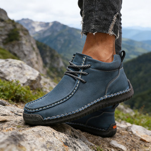 Botas para hombre más vendidas, zapatos de primavera y otoño para hombre, zapatos casuales de suela blanda antideslizantes, botas antideslizantes para exteriores cosidas a mano - Product Image 4