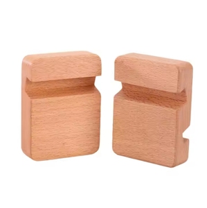 Custom Logo Wood Bamboo Desk Phone Holder <b>Stand</b> for Smart Phone Tablet Holder - Product Image 2