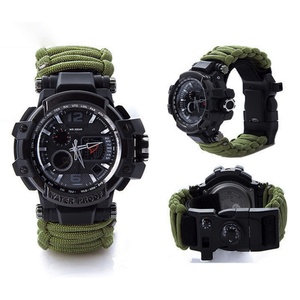 Montre de survie en plein air, bracelet, équipement d'urgence pour le camping et la randonnée, multifonctionnelle, étanche, tactique, en paracorde - Product Image 2