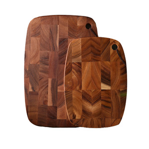 Acacia Wood Cutting Board <b>Set</b> Rectangle Durable Solid Wood Kitchen Chopping Block Two Piece Checkerboard Design - Product Image 4
