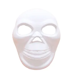 Artecho carta biodegradabile fai da te bianca halloween ghost head maschera a pieno facciale maschere per feste bianche in carta artigianale
