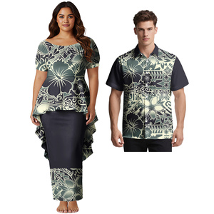 Conjunto de Ropa de Pareja con Diseño Personalizado 2026, Camisa Aloha Polinesia para Hombre, Vestidos de Fiesta Samoanos para Mujer, Estilo Tribal Isleño para Parejas - Product Image 4