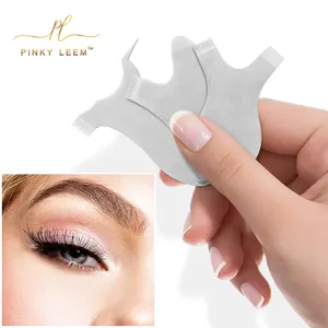 Pinky leem custom Private label lash lift tools stainless steel lash lifting brush comb metal eyelash comb brush