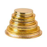 Base à gâteau en carton ondulé écologique jetable avec bordure ruban, taille personnalisée, haute qualité, dorée, pour vente en gros