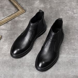 Design Fashion Shoes Genuine Leather Men <b>Boots</b> Wholesale Men's Fashion Chelsea <b>Boots</b> - Product Image 2