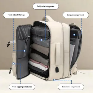 Sac à dos en nylon unisexe haut de gamme, grande capacité, tendance, léger, imperméable, pour voyages et école - Product Image 2