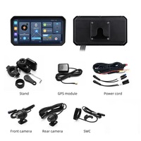 Nouveau DVR de moto portable 6 pouces avec GPS, navigation, CarPlay sans fil, Android 14, enregistreur de conduite automatique, étanche IP67, 1080P, TPMS