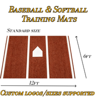 Tapete de Béisbol Premium de 6*12 pies, Césped Sintético Antideslizante con Base Gruesa y Resistente al Desgaste para Jaulas de Bateo