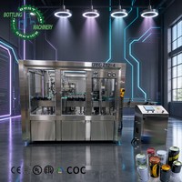 Machine de remplissage et de scellage automatique de canettes de qualité industrielle 4000 CPH, monobloc entièrement automatique 2-en-1 pour 0-500 ml