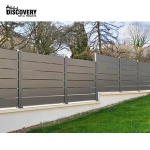 Easy assembled metal aluminium slat fence modern style waterproof aluminium garden fence aluminium fence system