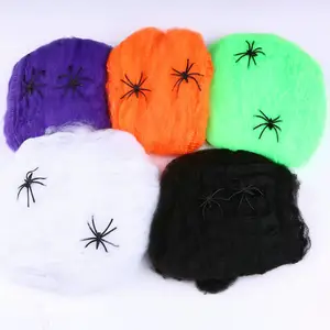 Halloween Theme Spider Web Small Spider Decoration Halloween Party Colorful Spider Web