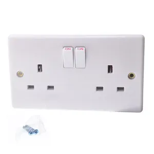 UK Power Socket BS Type-G 3 Pins Wall Socket with screw 13A 250V For Household 86*146mm