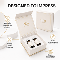 Boîte d'emballage rigide de luxe OEM personnalisée pour ampoules, boîte magnétique gaufrée à chaud pour flacons de 2 ml, 3 ml, 10 ml, pour peptides et soins de la peau