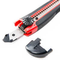 Cutter utilitaire de bureau en plastique à lame rétractable pivotante de 18 mm avec poignée ergonomique et logo personnalisé, idéal pour le papier et les travaux manuels