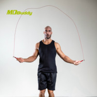 MDBuddy Corde à sauter de vitesse en aluminium personnalisée avec câble à poignée en métal Corde en fil d'acier Corde à sauter à roulement à billes
