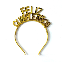Serre-tête 3D en plastique « Feliz Cumpleaños » à lettres bulles, à étages, pour fête, célébration d'anniversaire espagnole, décoration, directement de l'usine