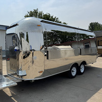 Remorque de restauration mobile 2025, camion de crème glacée pour collations rapides, remorque alimentaire ronde personnalisée pour hot-dogs