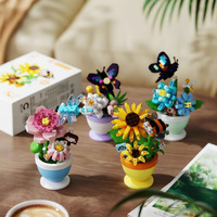 Jouet de construction de fleurs éternelles en pot Flower Room Elves 7337-7340 en plastique ABS, ensemble de 200-300 pièces, pour les 14 ans et plus, unisexe
