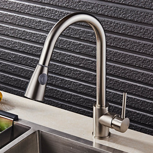 Modern 304 Stainless Steel Kitchen Single Handle <b>Pull</b> Out Sprayer & Flexible <b>Pull</b>-Down Spring Kitchen MK9824SS Stainless Steel C - Product Image 4