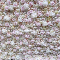 Seiden-5D-Hintergrund Bühnendekoration Handgefertigte Realistische Künstliche Blumenwand Echt Aussehende Weiße Blumenwand