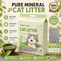 Litière agglomérante minérale pour chat, supportée par ODM, excellente absorption d'eau, anti-poussière, en bentonite, idéale pour les familles multi-chats