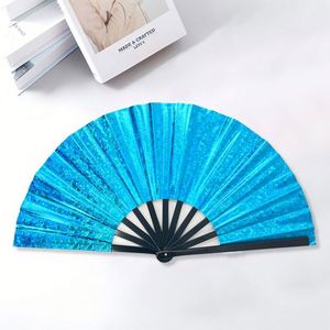 Regalos de Verano, Abanicos Plegables de Plástico Satinado Personalizados de 33 cm con Diseño de Música Rave Arcoíris y Logotipo Personalizado - Product Image 6