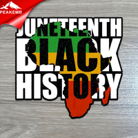 Patch en chenille personnalisé Juneteenth Black History, thermocollant ou à coller sur les vêtements, vente en gros