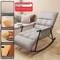 Fauteuil inclinable à bascule en cuir technique résistant à l'usure et à la saleté avec dossier réglable et rangement, vente directe de luxe