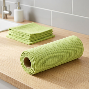 Rollo de Paño de Limpieza de Algodón 100% Antibacterial Grado 10A, Toallitas de Cocina Reutilizables y Desprendibles, Súper Absorbentes, 260 GSM - Product Image 3