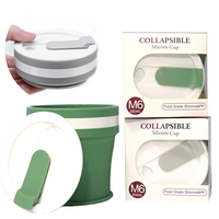 Gobelet pliable en silicone personnalisé, sans BPA, réutilisable, portable, avec paille pour l'eau et le café