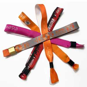 Promotional Custom Polyester Satin Wristband Printing Logo for Festivals Concert Entrance Ticket Events Wristbands - Product Image 1
