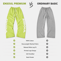 Fabricant professionnel de pantalons de survêtement streetwear personnalisés en molleton épais délavé avec cordon élastique et impression pour hommes