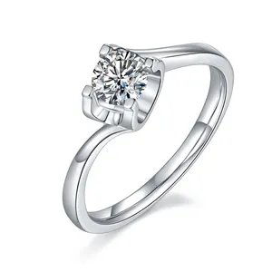 Gioielli di alta qualità anello di Bling-Bling 14 Kt oro Moissanite fidanzamento eternità anello di diamante con il vostro disegno