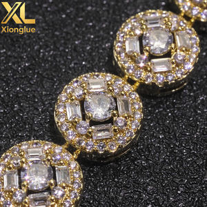 European & American Hip-Hop Round Candy Chain Mixed-Inlaid Zircon Trendy Versatile Jewelry for <b>Men</b> Necklace & Bracelet Customize - Product Image 2