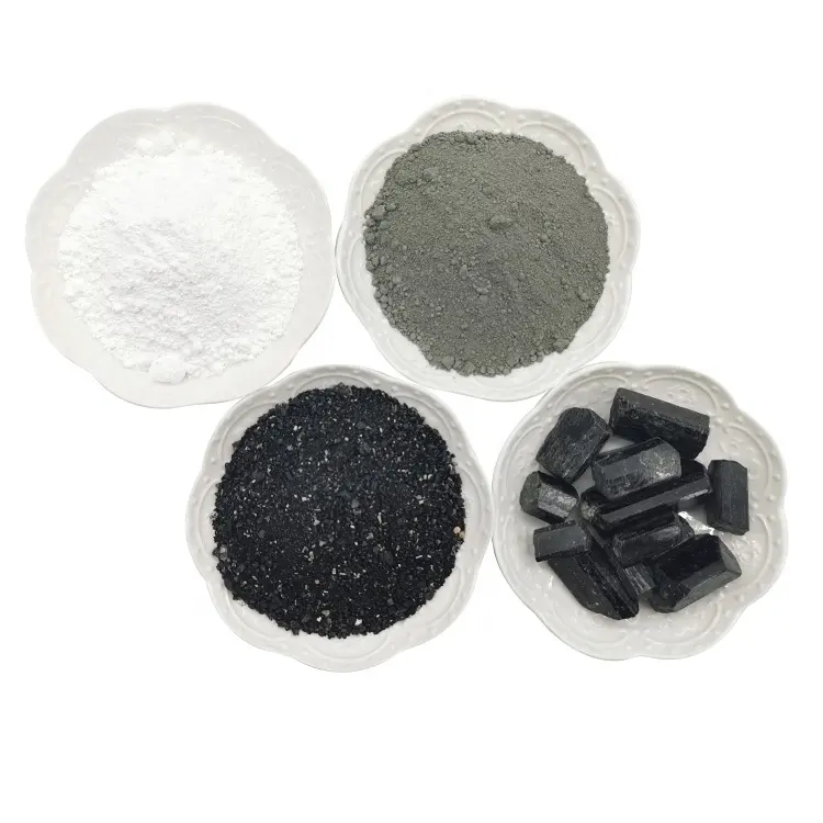 Doğal yüksek kaliteli pariba turmalin kristal siyah turmalin taşı siyah beyaz turmalin tozu toplu satmak