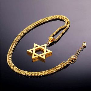 Hommes Femmes Bijoux Juifs Megan Étoile de David Pendentif Collier 18K or Israël Collier Corde ou Chaîne En Cuir - Product Image 5