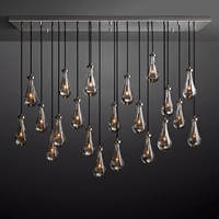 Lustre de plafond en verre moderne et luxueux pour salon