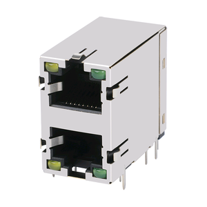Conector Ethernet Modular sin Imán, Doble Capa, 2 Puertos, Tipo Dividido, RJ45 - Product Image 2