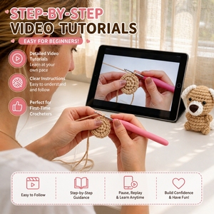 <strong>Starter</strong> Learn to Animal Beginner Diy Crochet Kit Needles Set <strong>Puppy</strong> Toy Crochet Dog Amigurumi Crochet Kit for Beginners - Product Image 2